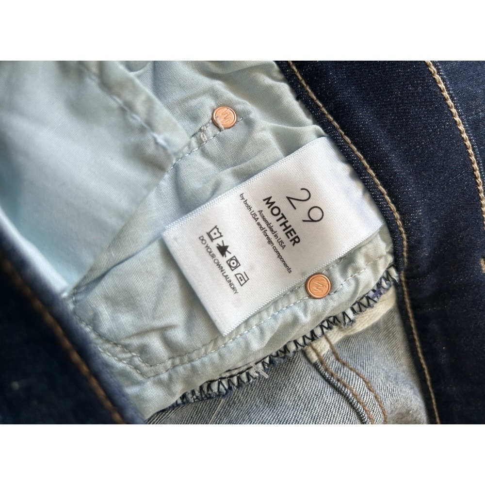 MOTHER Insider Crop Step Fray Jeans Not Rough Enough Blue Womens Size 29 - Picture 6 of 8